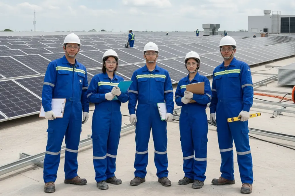ขั้นตอนการออกแบบและติดตั้ง solar rooftop epc ของณัฐภูมิ วิศวกรรม