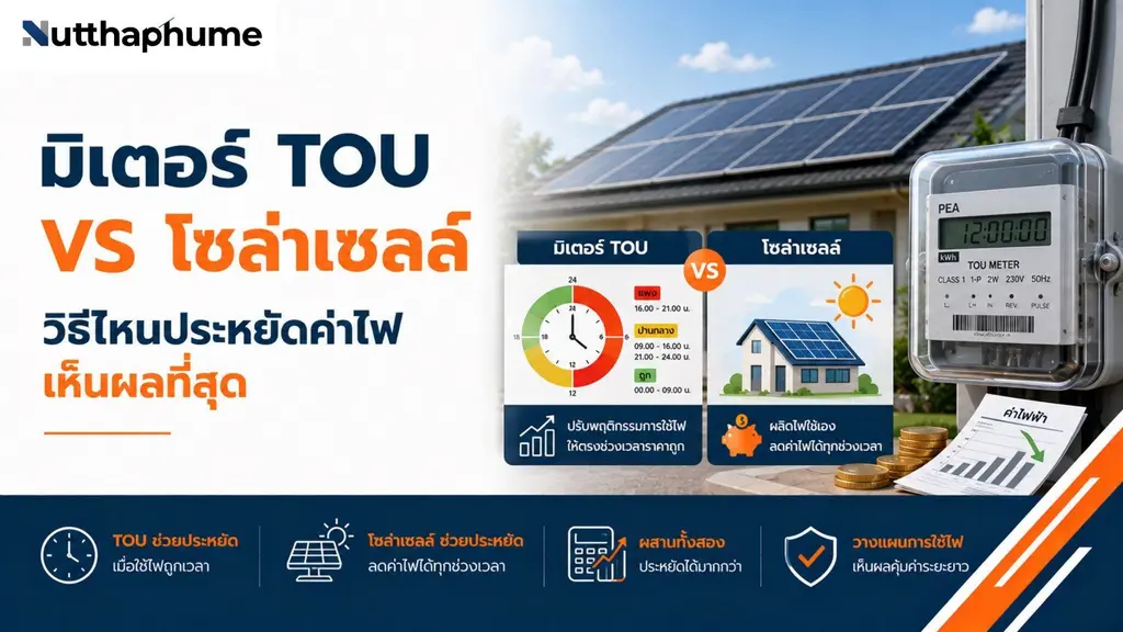การตัดสินใจเลือกระหว่าง มิเตอร์ tou และ โซล่าเซลล์